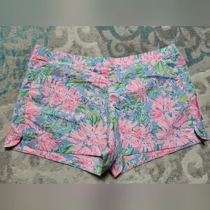 Lilly Pulitzer Ocean View Shorts In Blue Peri Sunshine Bay